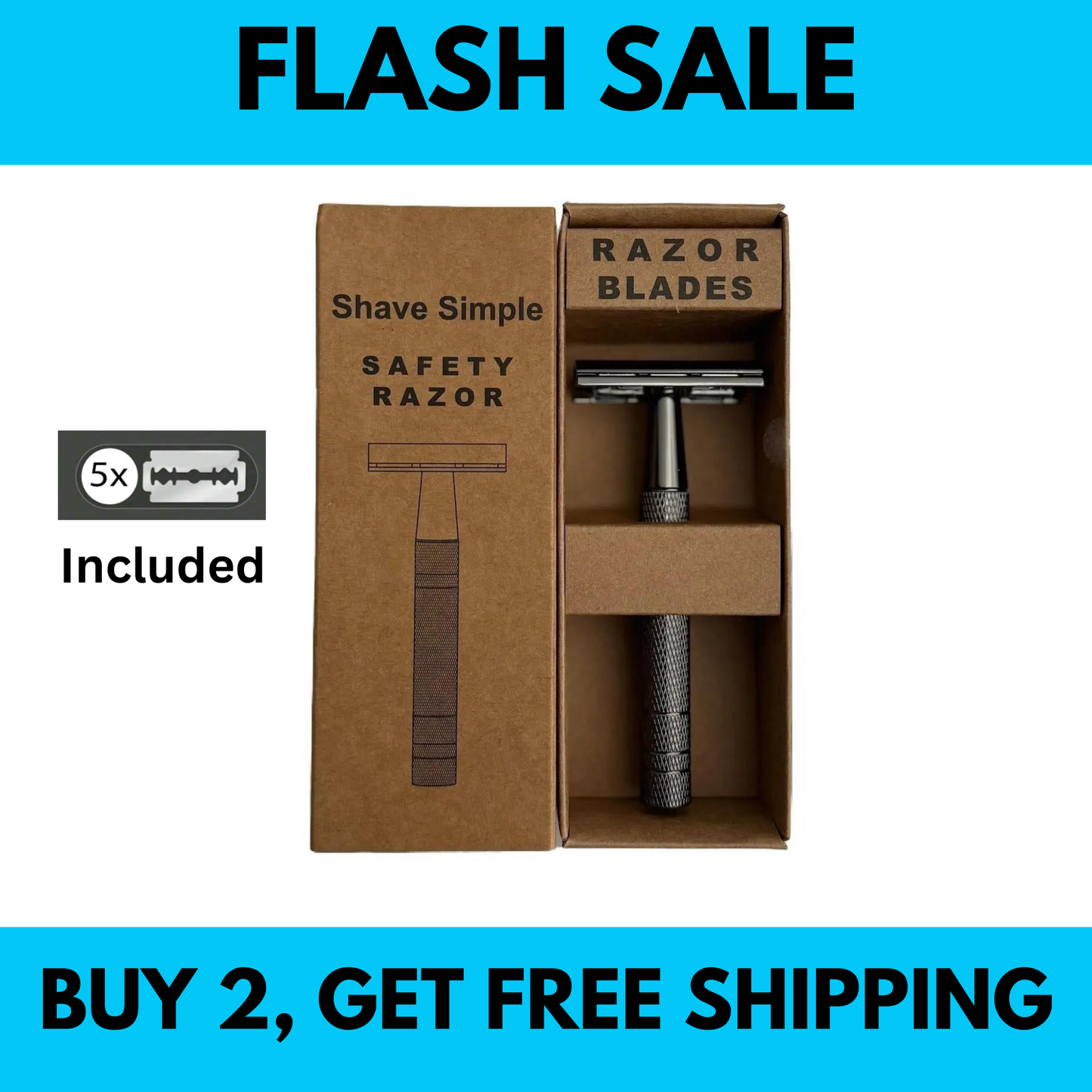 Shave Simple SmoothGlide Platinum Safety Razor for Men & Woman - Comfortable Shaving Experience